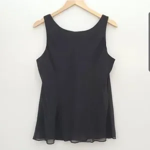 トップス MsK MSK | Tops | Msk Black Tank Top Sheer Overlay Xlarge | Poshmark